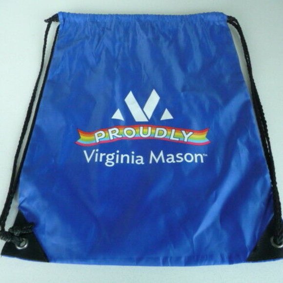 [Free If You Bundle $20+] Virginia Mason Gay Pride Logo Drawstring Backpack Bag - Picture 1 of 4